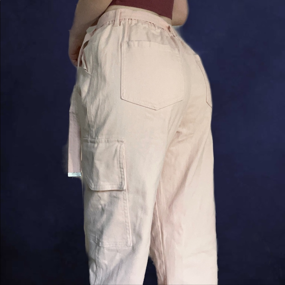 Baby Pink Cargo Pants. SIZE MEDIUM